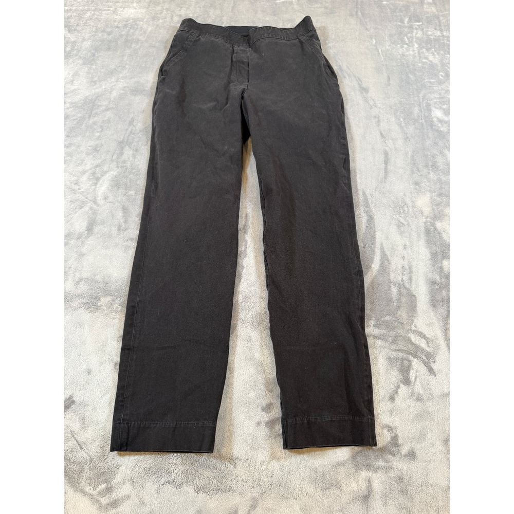 SPANX Women's Black Polished Straight Leg Pants Size S/P Cotton Blend Stretch